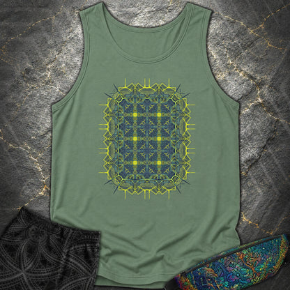 Electric Geometric Matrix - Electric Geometric Matrix Comfort Tank Top - Light Green
