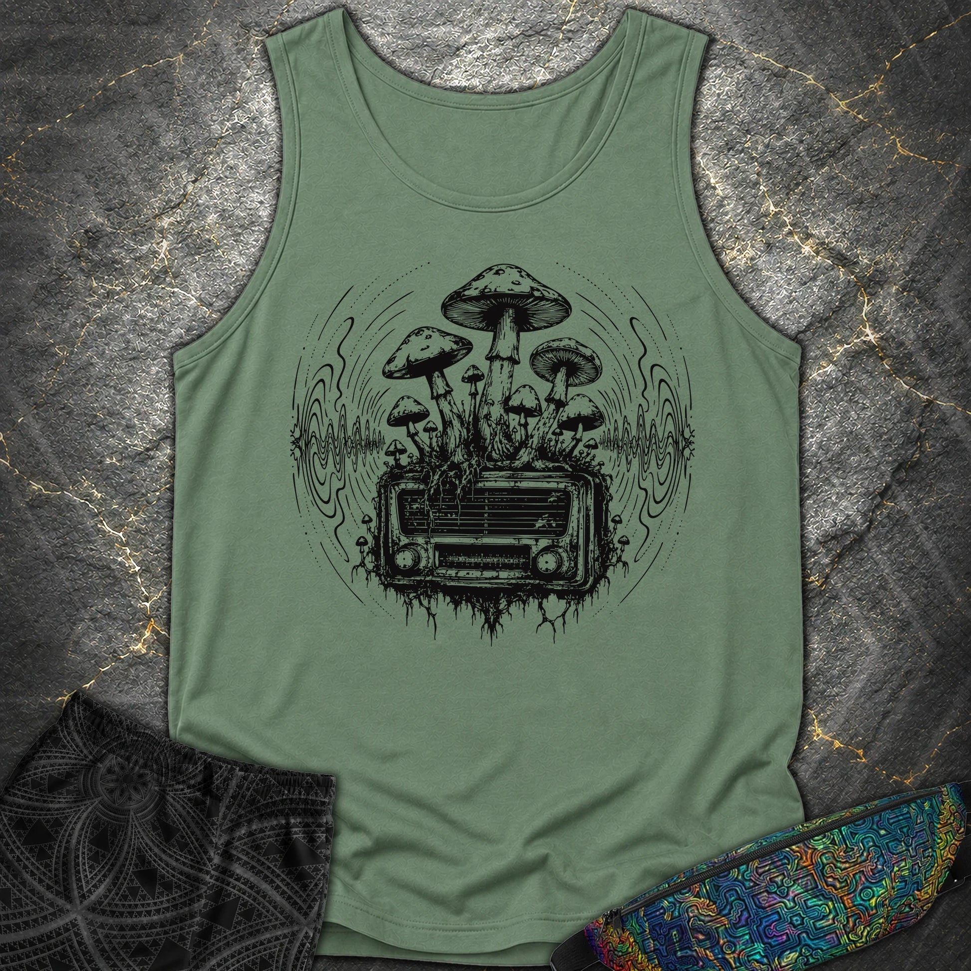 Mushroom Radio - Mushroom Radio Comfort Tank Top - Light Green