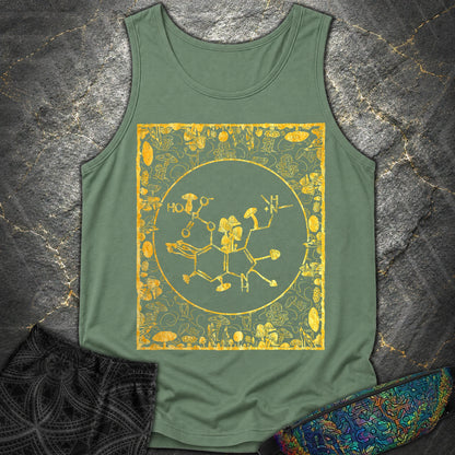 Psilocybin Molecule Mushroom Frame Comfort Tank Top - Psilocybin Molecule Mushroom Frame Comfort Tank Top - Light Green