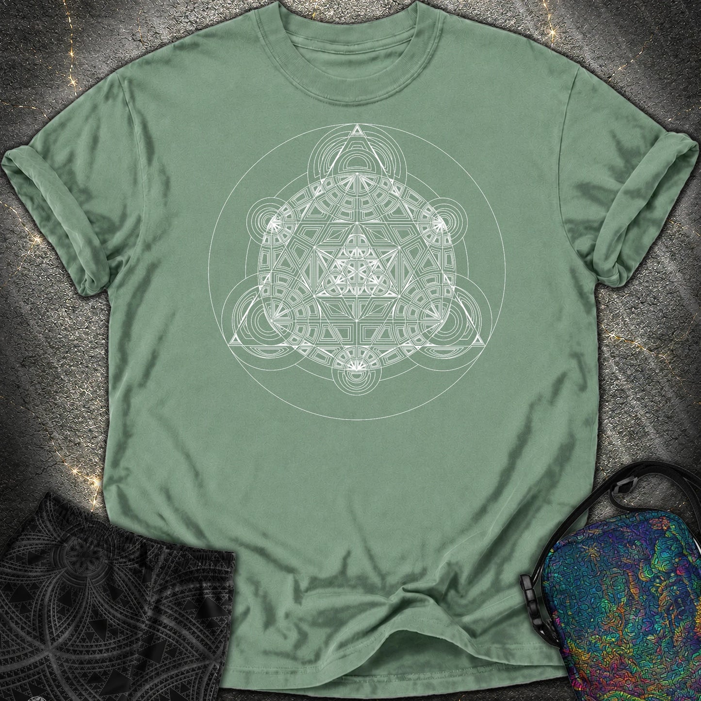 Sacred Mosaic Comfort T-Shirt - Sacred Mosaic Comfort T-Shirt - Light Green