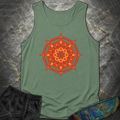 Radiant Geometry Portal Mandala - Radiant Geometry Portal Mandala Comfort Tank Top - Light Green