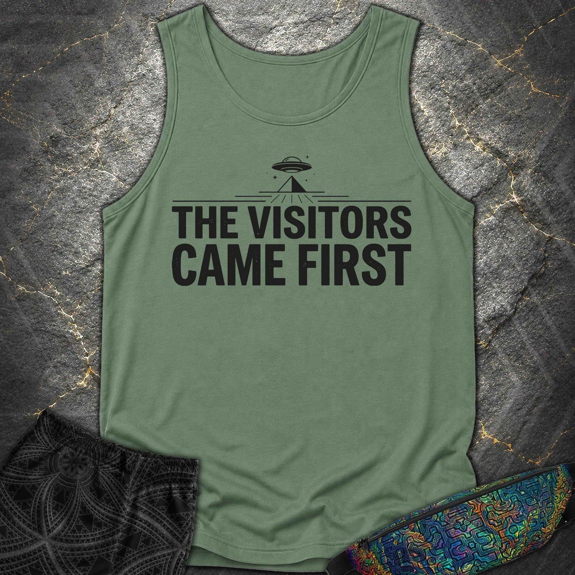 The Visittors Come First Czarne - The Visittors Come First Czarne Comfort Tank Top - Light Green
