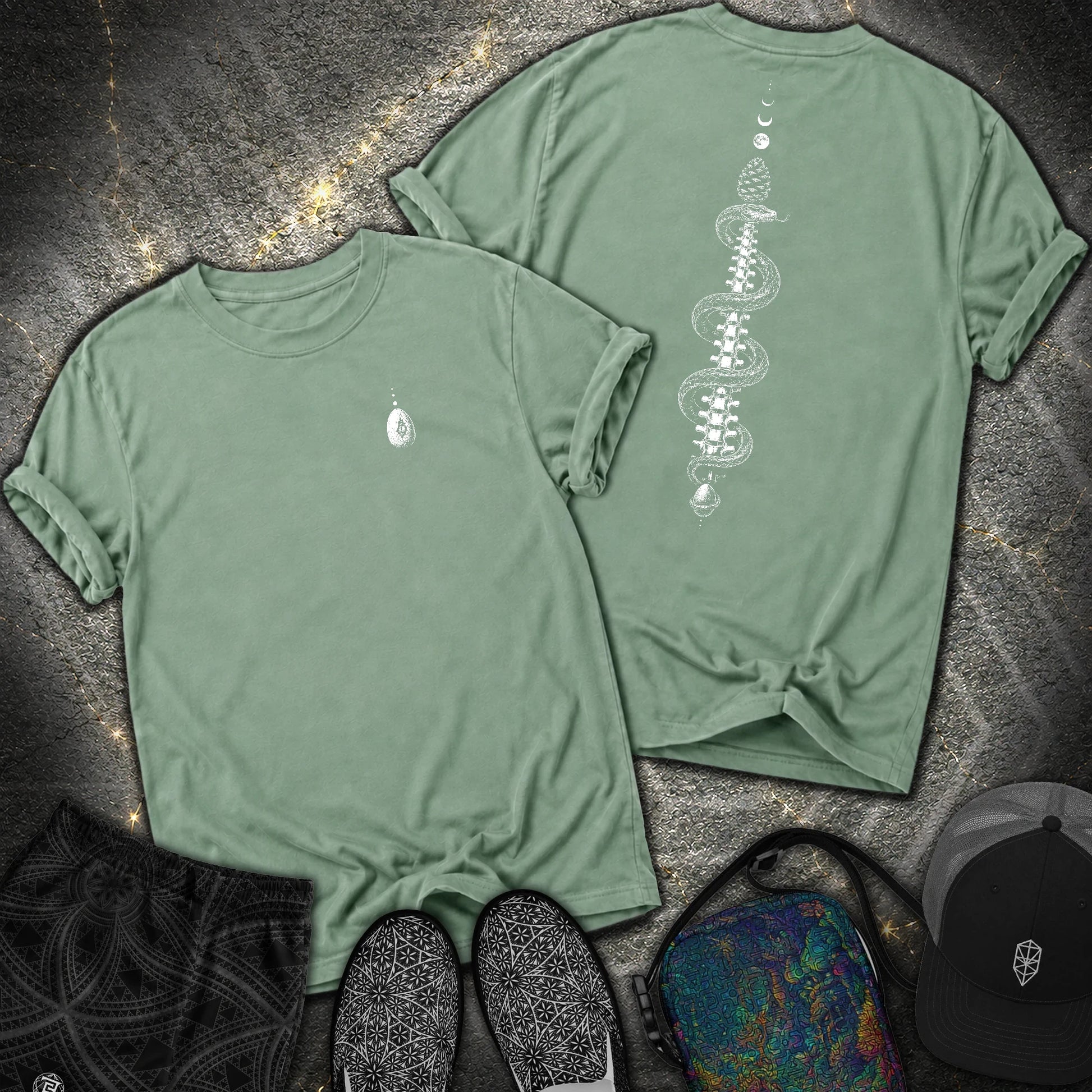 Sacred Coil 2 Sided Comfort T-Shirt - Sacred Coil 2 Sided Comfort T-Shirt - Light Green