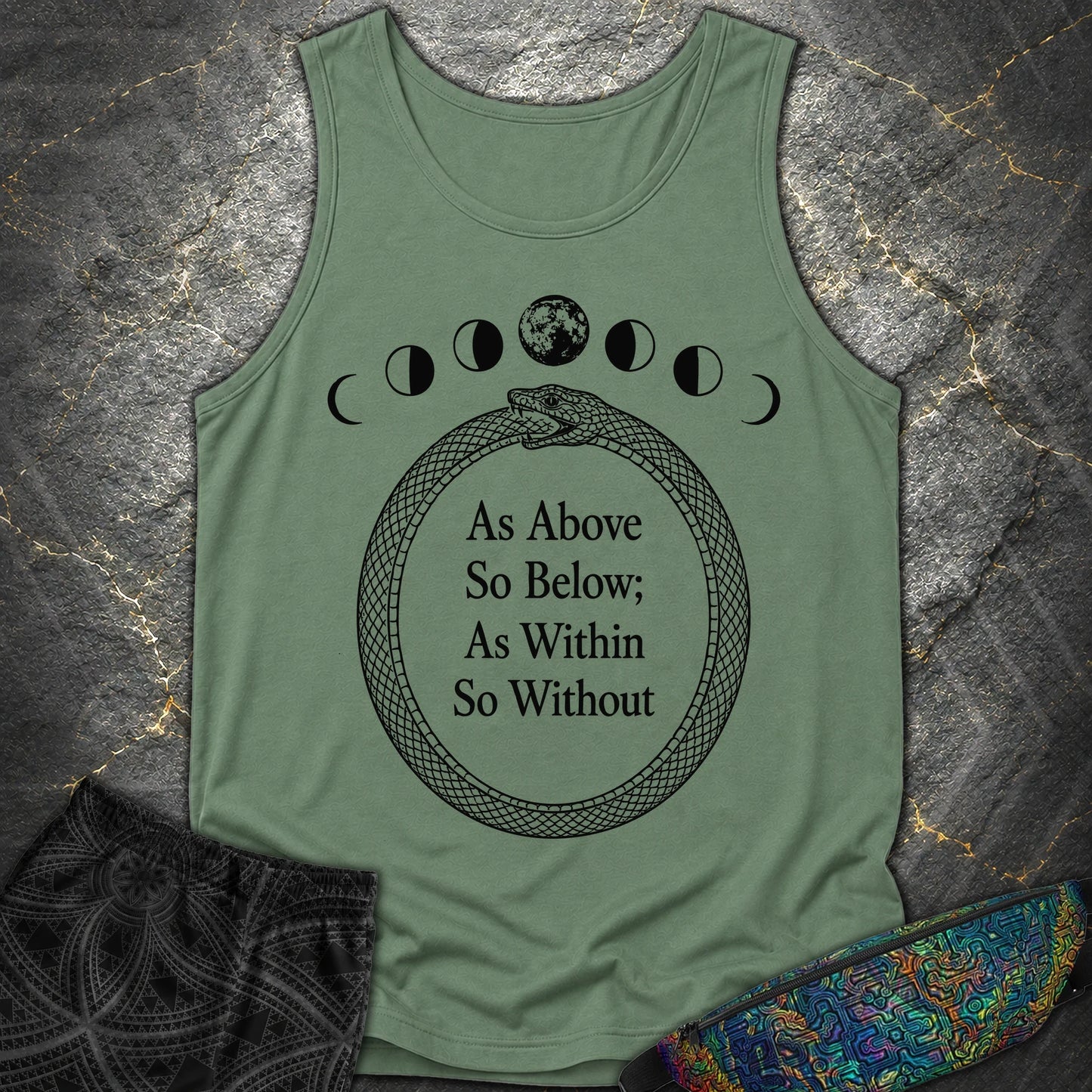 As Above So Below Ouroboros - As Above So Below Ouroboros Comfort Tank Top - Light Green