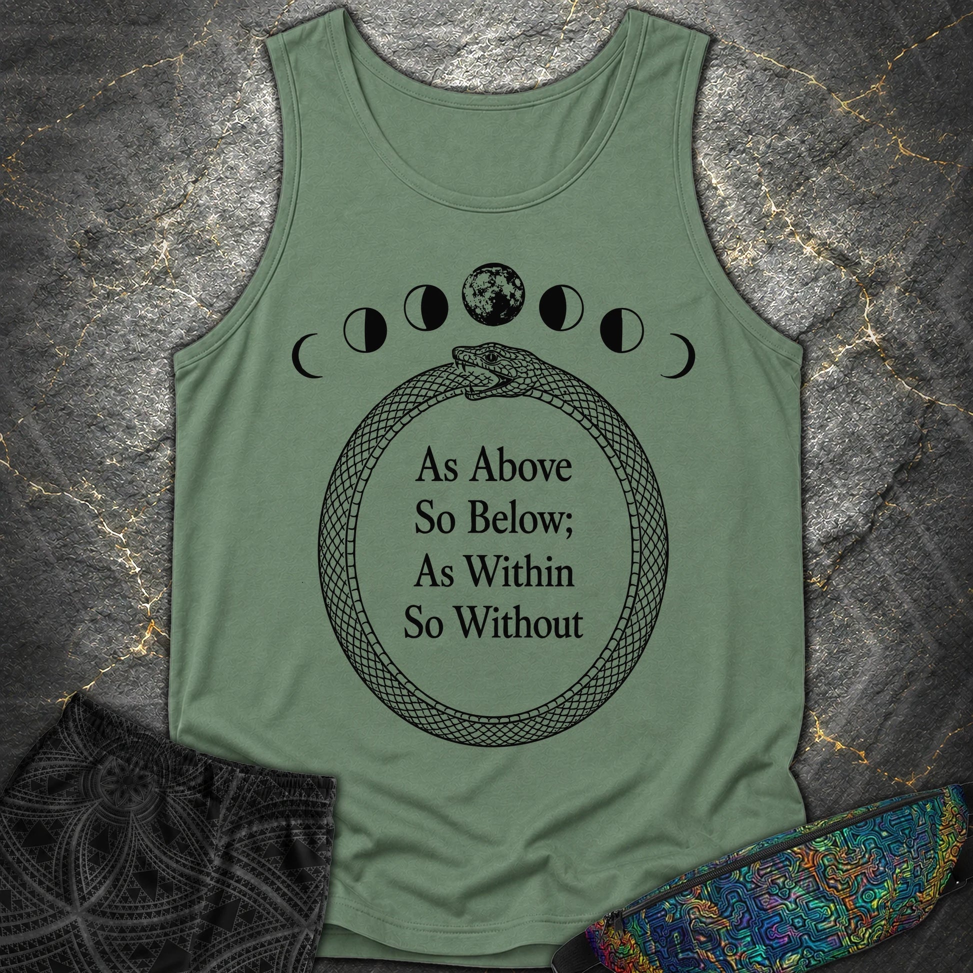 As Above So Below Ouroboros - As Above So Below Ouroboros Comfort Tank Top - Light Green