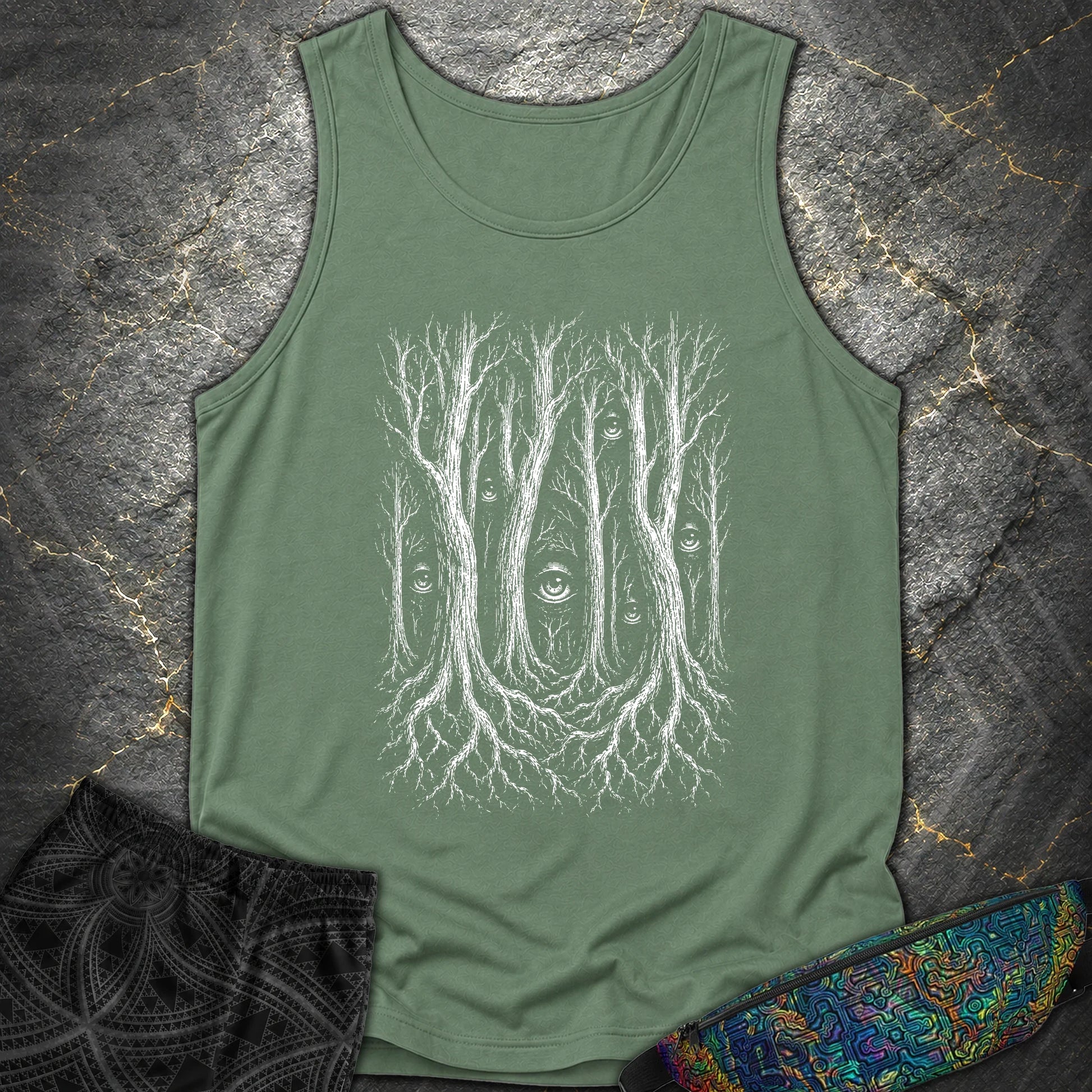 Forest Consciousness Watching - Forest Consciousness Watching Comfort Tank Top - Light Green