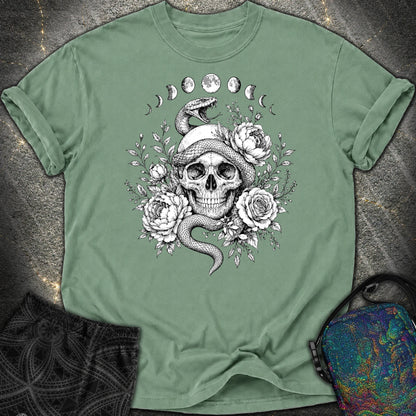 Skull Snake Moon Phases - Skull Snake Moon Phases Comfort T-Shirt - Light Green
