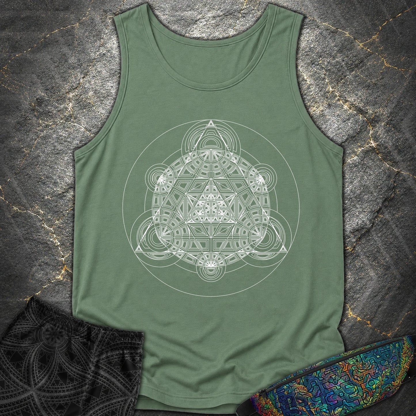 Sacred Mosaic T-Shirt - Sacred Mosaic Comfort Tank Top - Light Green