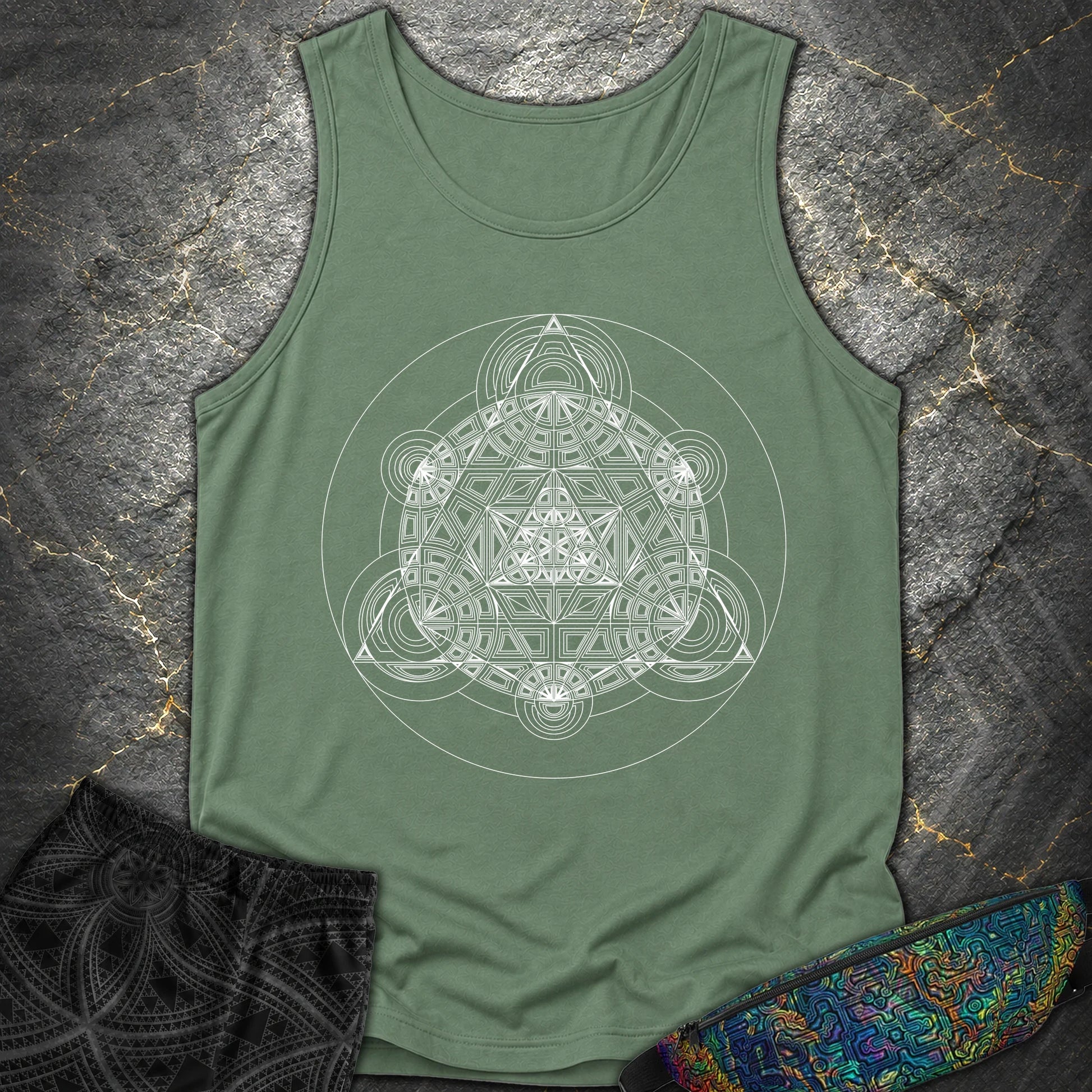 Sacred Mosaic T-Shirt - Sacred Mosaic Comfort Tank Top - Light Green