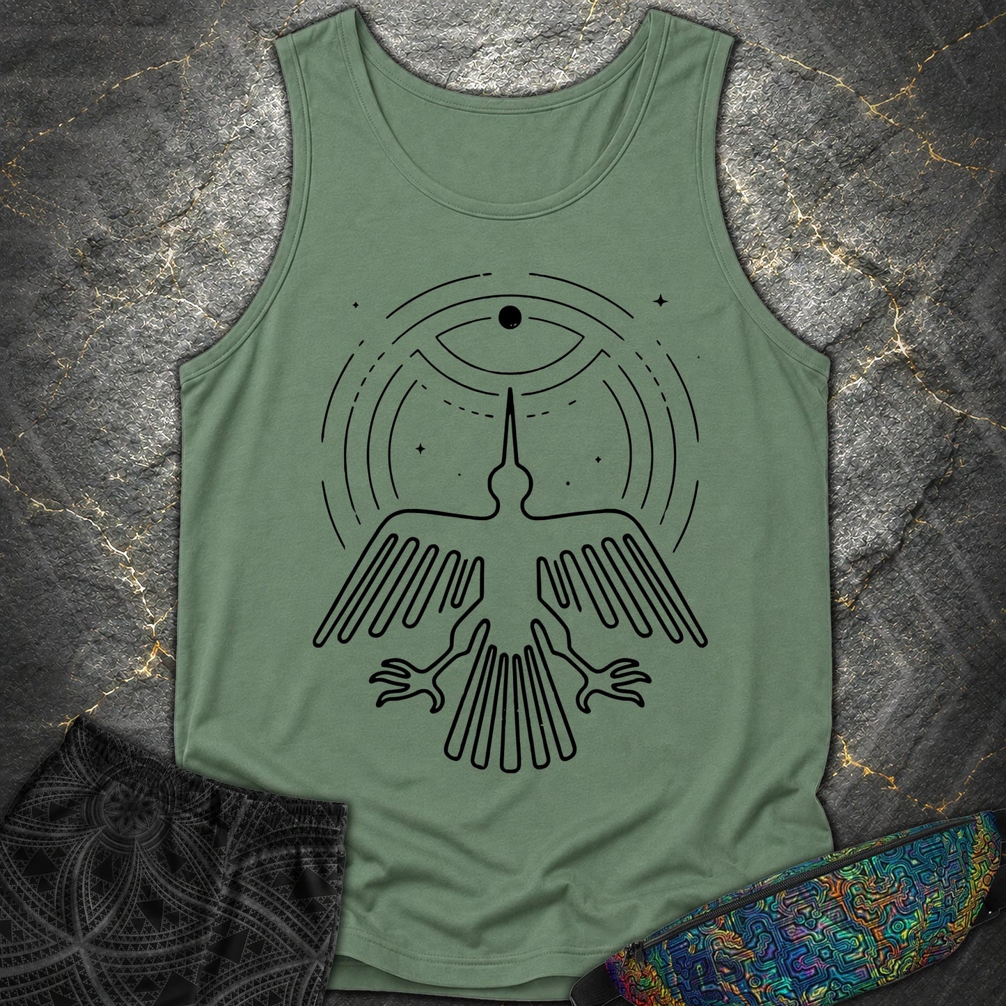 Geoglif Ptaka Biale - Geoglif Ptaka Biale Comfort Tank Top - Light Green