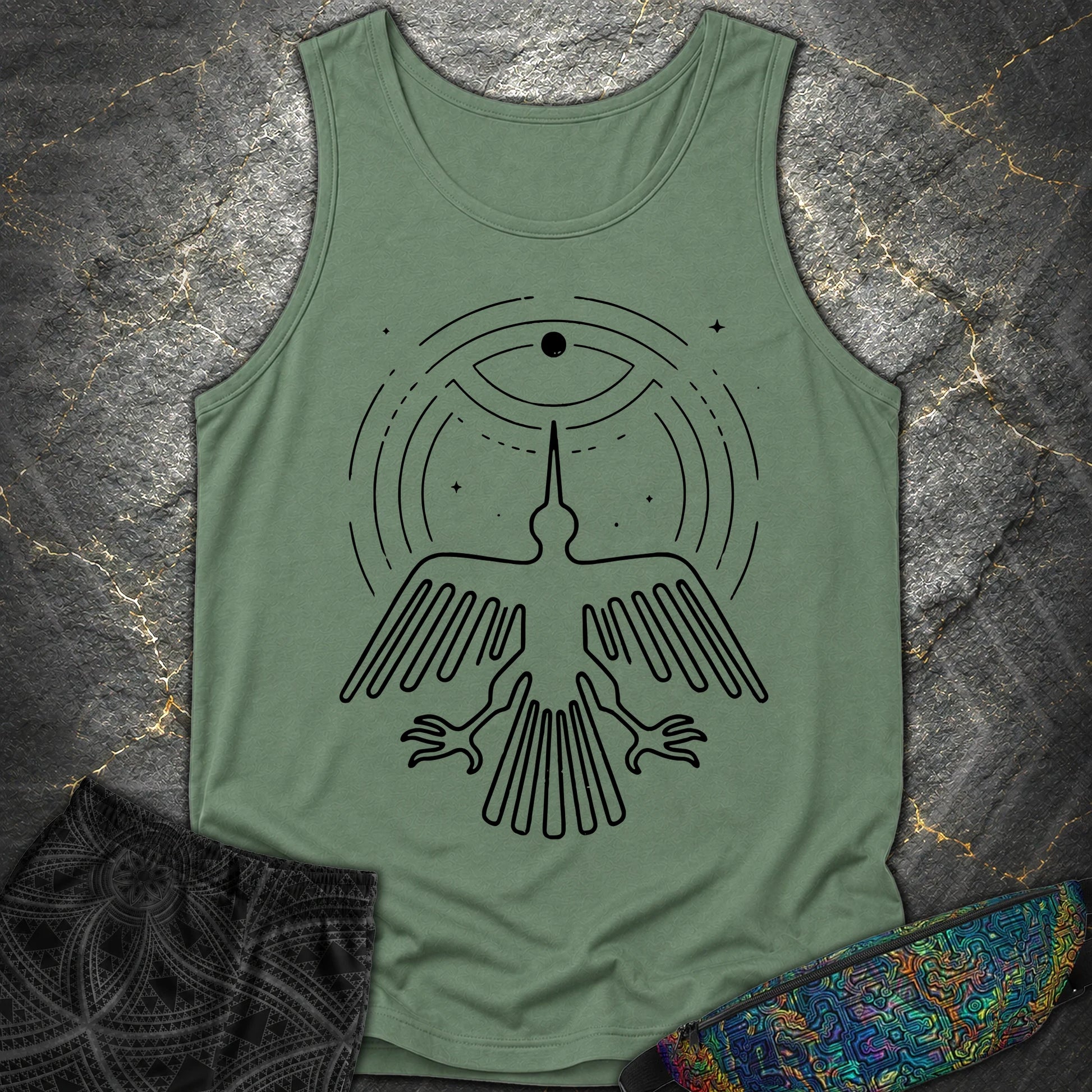 Geoglif Ptaka Biale - Geoglif Ptaka Biale Comfort Tank Top - Light Green