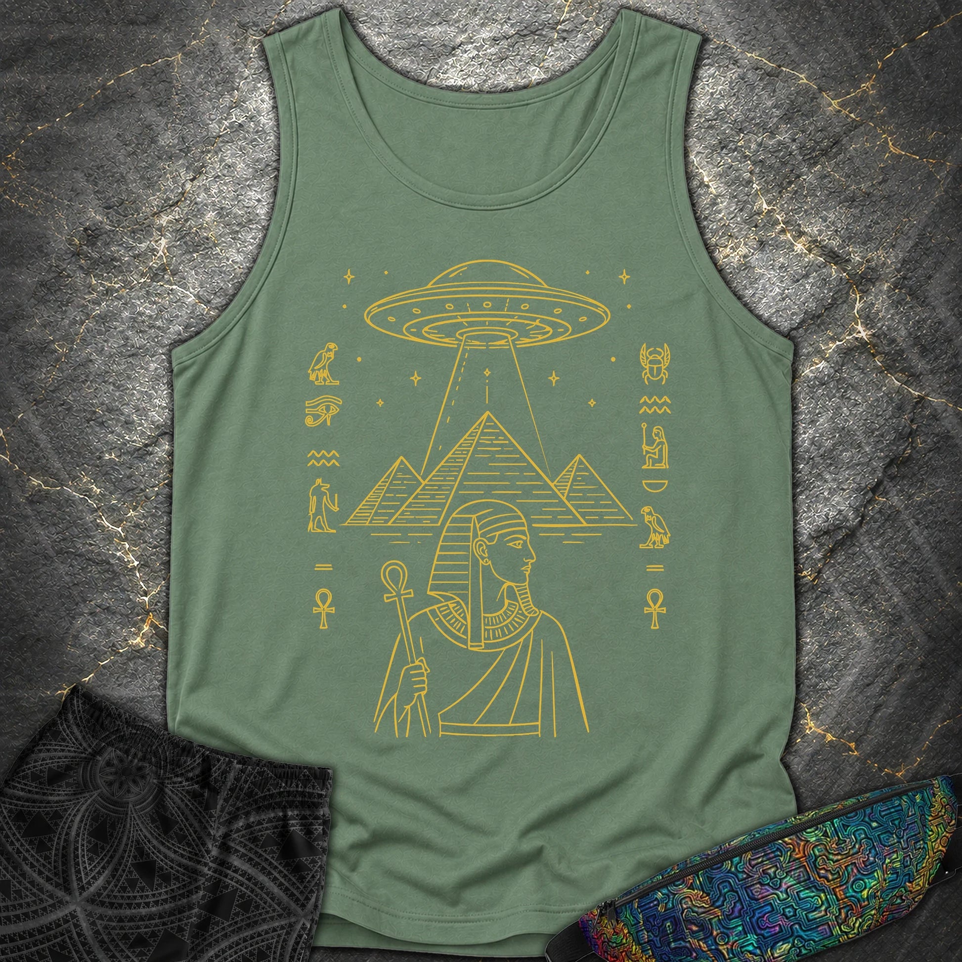 Pyramid Signal Over the Pharaoh - Pyramid Signal Over the Pharaoh Comfort Tank Top - Light Green