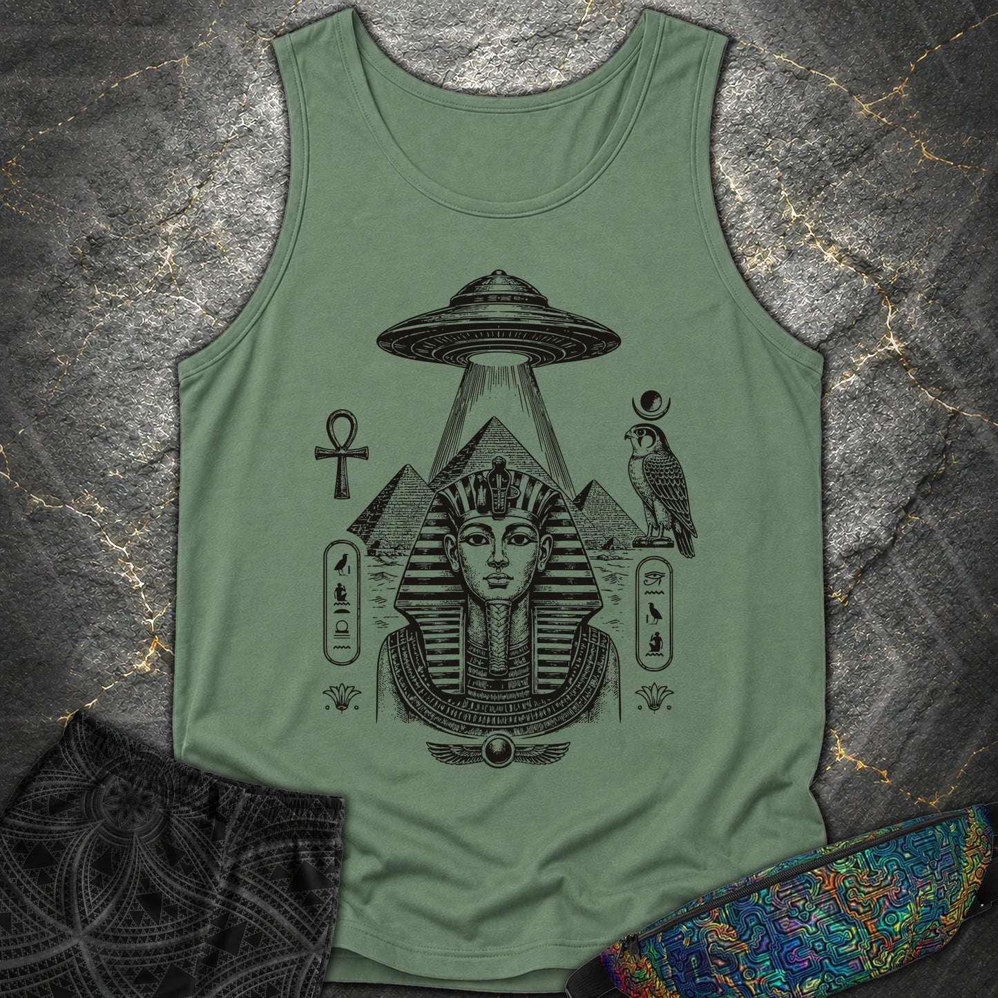 Pharaoh Under the Alien Light - Pharaoh Under the Alien Light Comfort Tank Top - Light Green