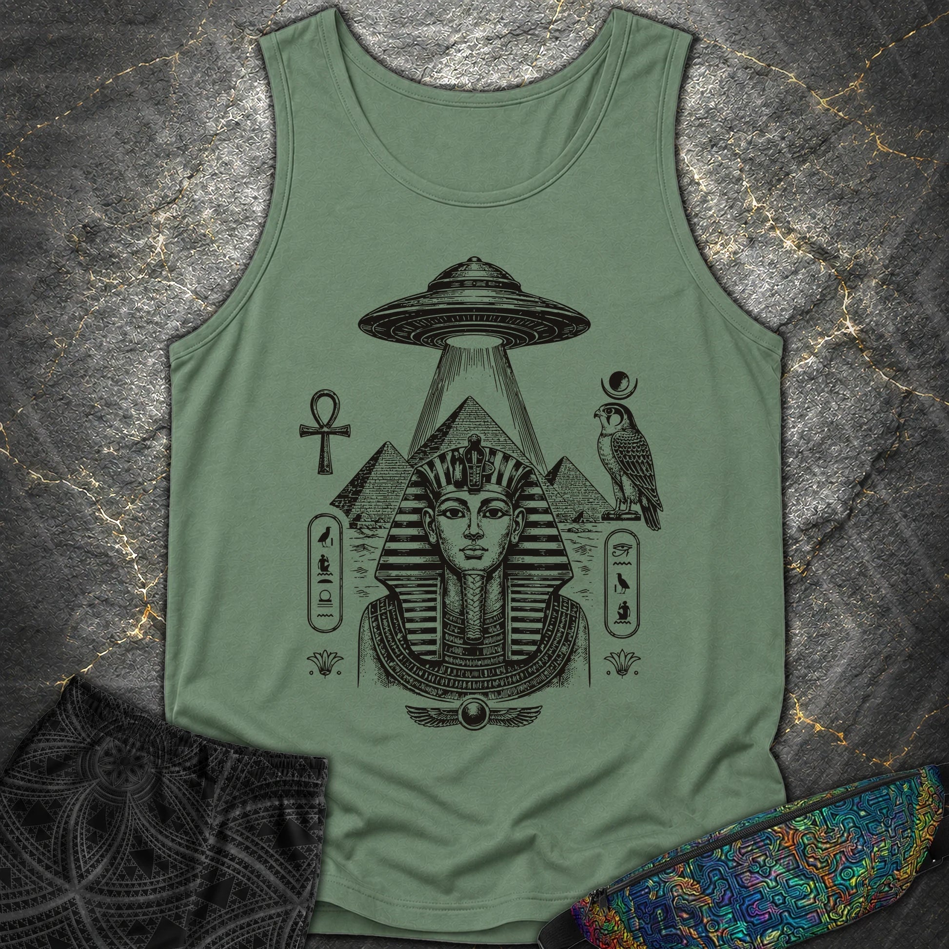 Pharaoh Under the Alien Light - Pharaoh Under the Alien Light Comfort Tank Top - Light Green
