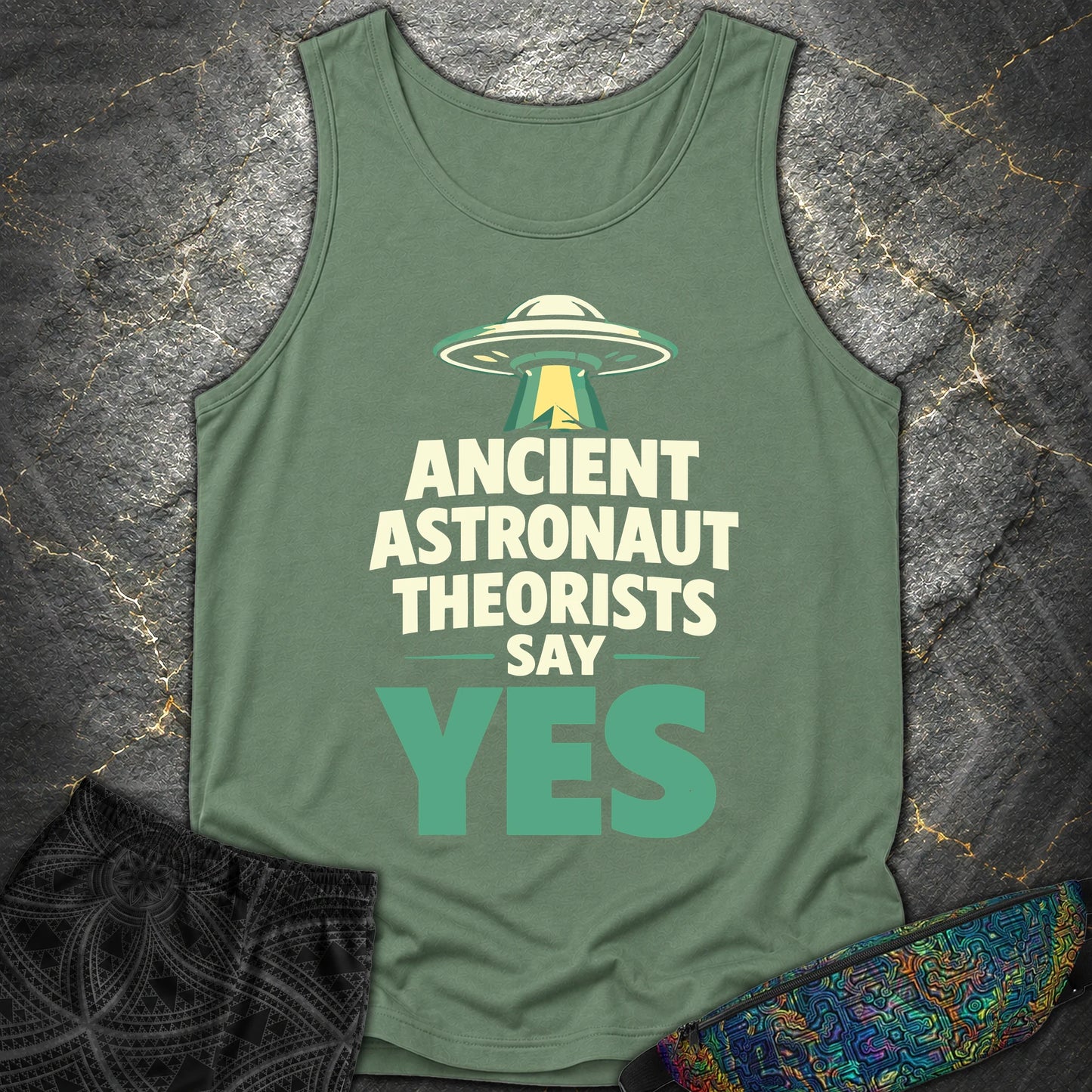 Ancient Astronaut Sey Yes 2 - Ancient Astronaut Sey Yes 2 Comfort Tank Top - Light Green