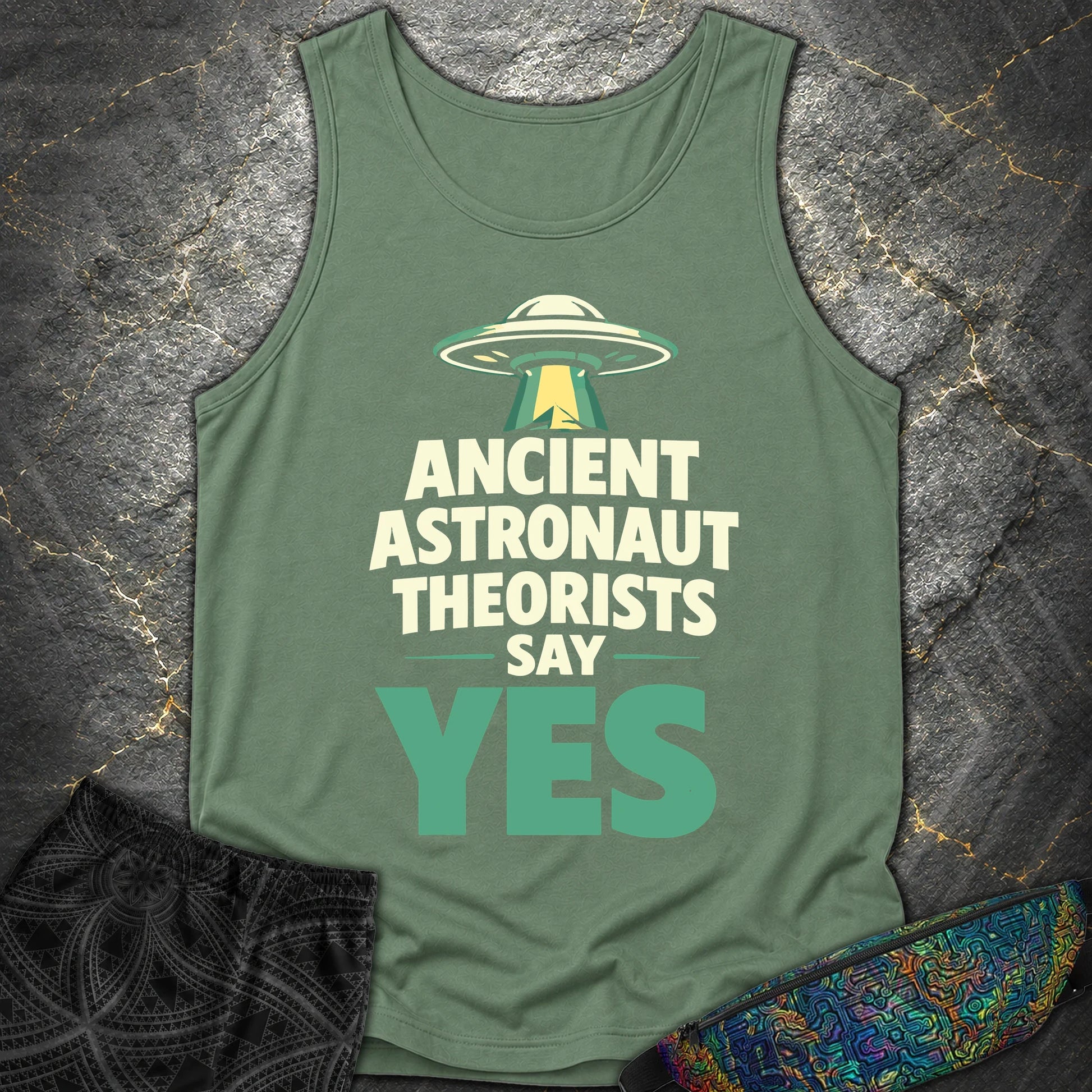 Ancient Astronaut Sey Yes 2 - Ancient Astronaut Sey Yes 2 Comfort Tank Top - Light Green