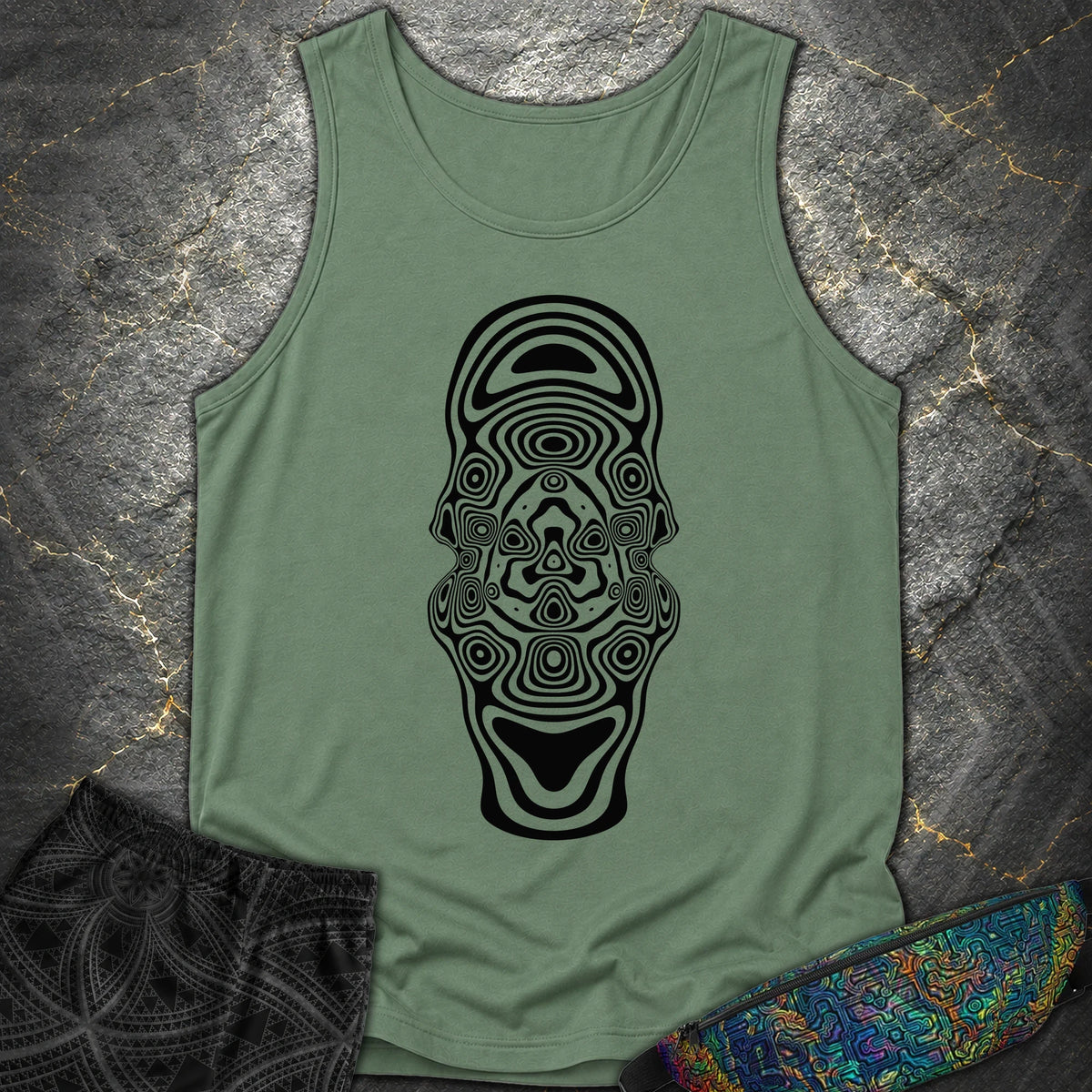 Mind Blown Black Comfort Tank Top - Mind Blown Black Comfort Tank Top - Light Green