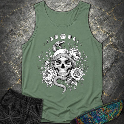 Skull Snake Moon Phases - Skull Snake Moon Phases Comfort Tank Top - Light Green