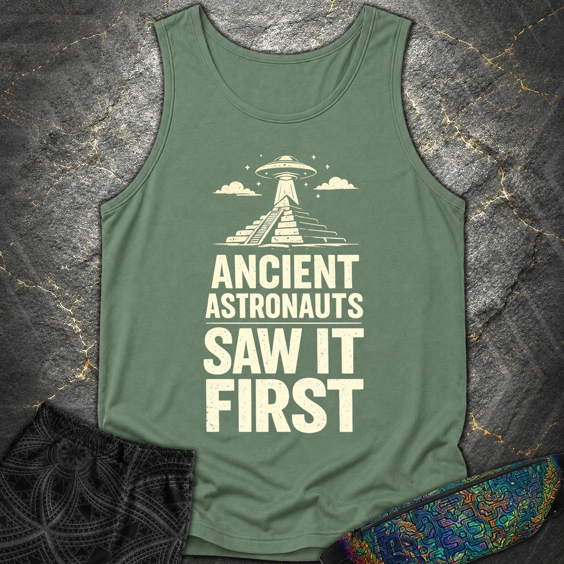 Ancient Astronaut Saw It First - Ancient Astronaut Saw It First Comfort Tank Top - Light Green