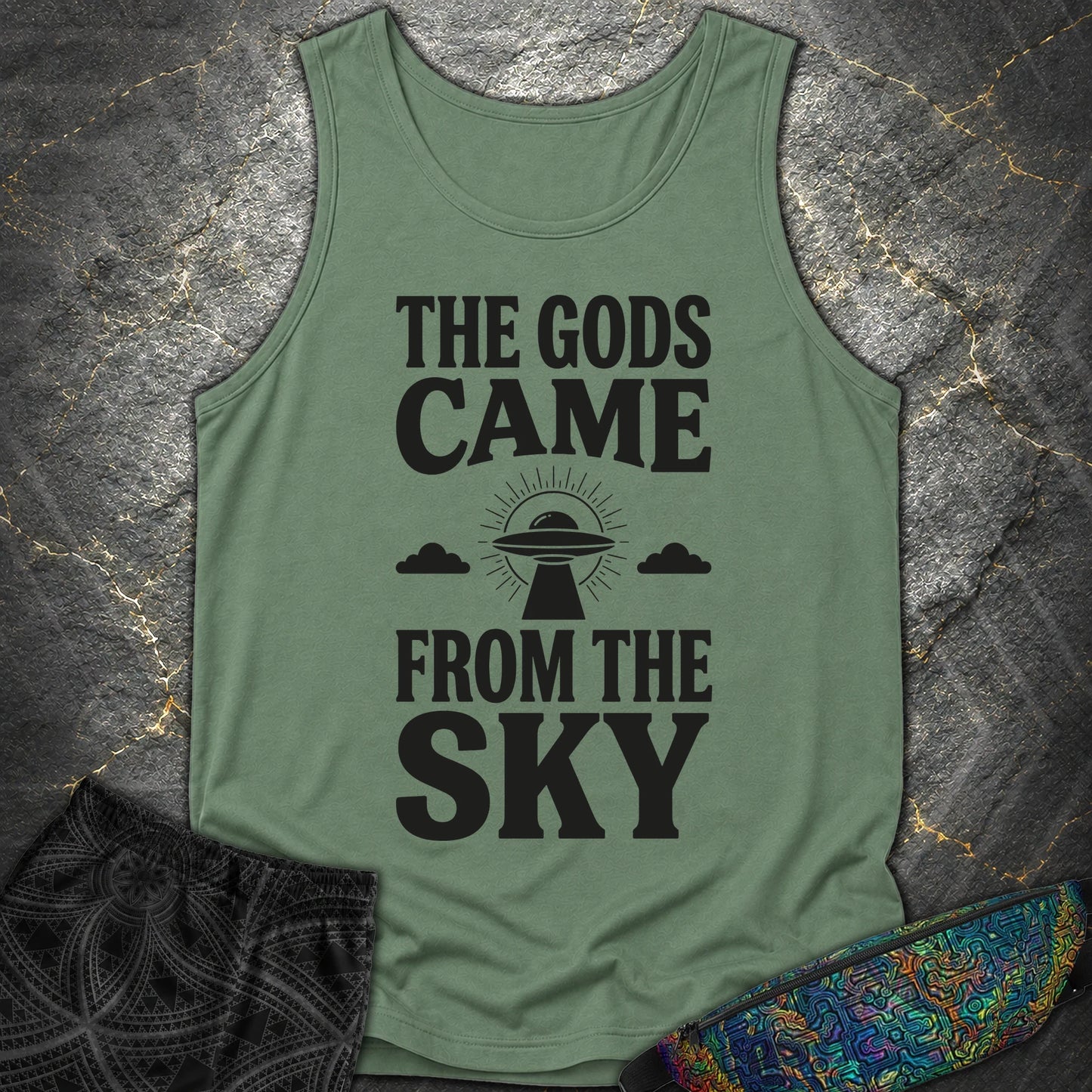 The Gods Come Ciemne - The Gods Come Ciemne Comfort Tank Top - Light Green
