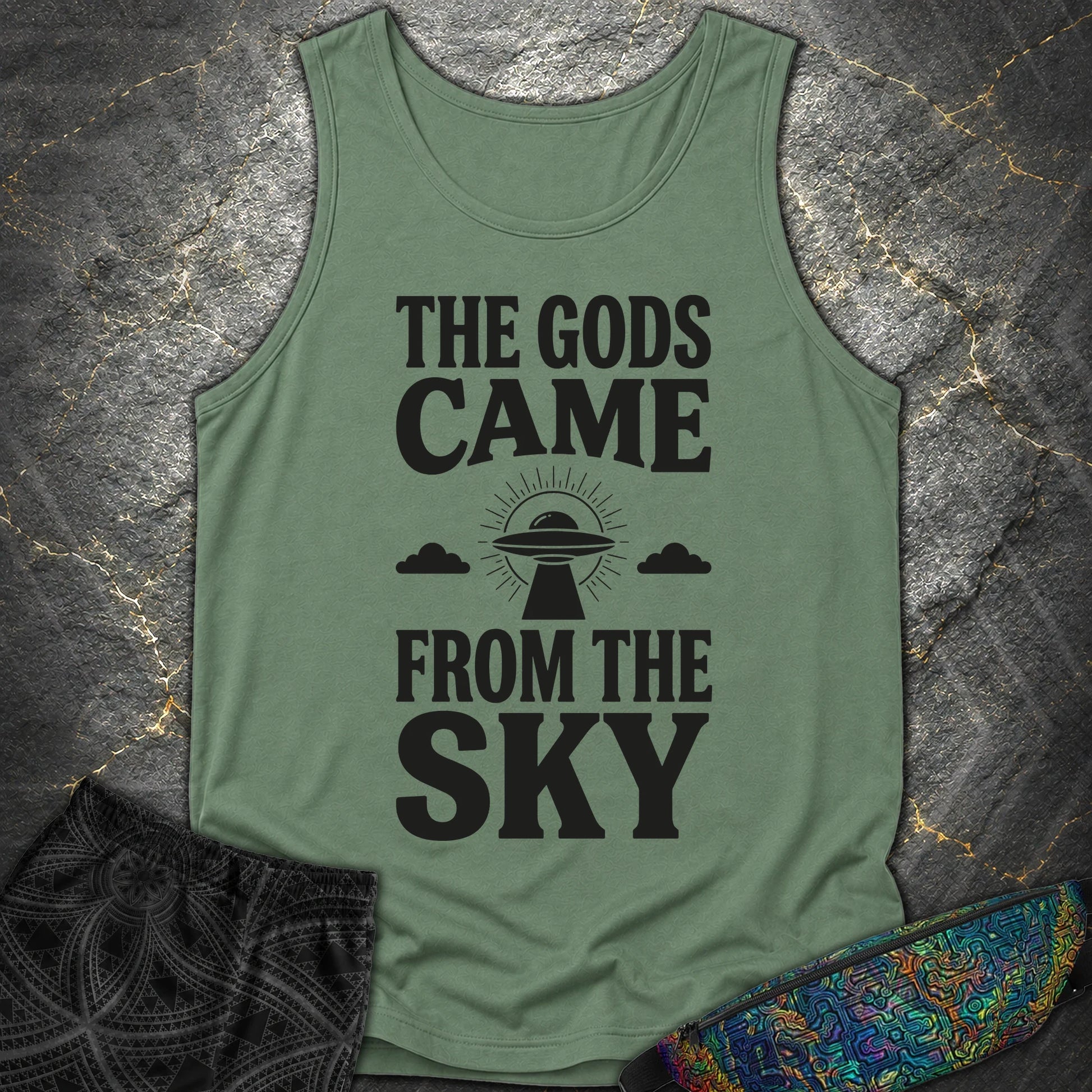 The Gods Come Ciemne - The Gods Come Ciemne Comfort Tank Top - Light Green