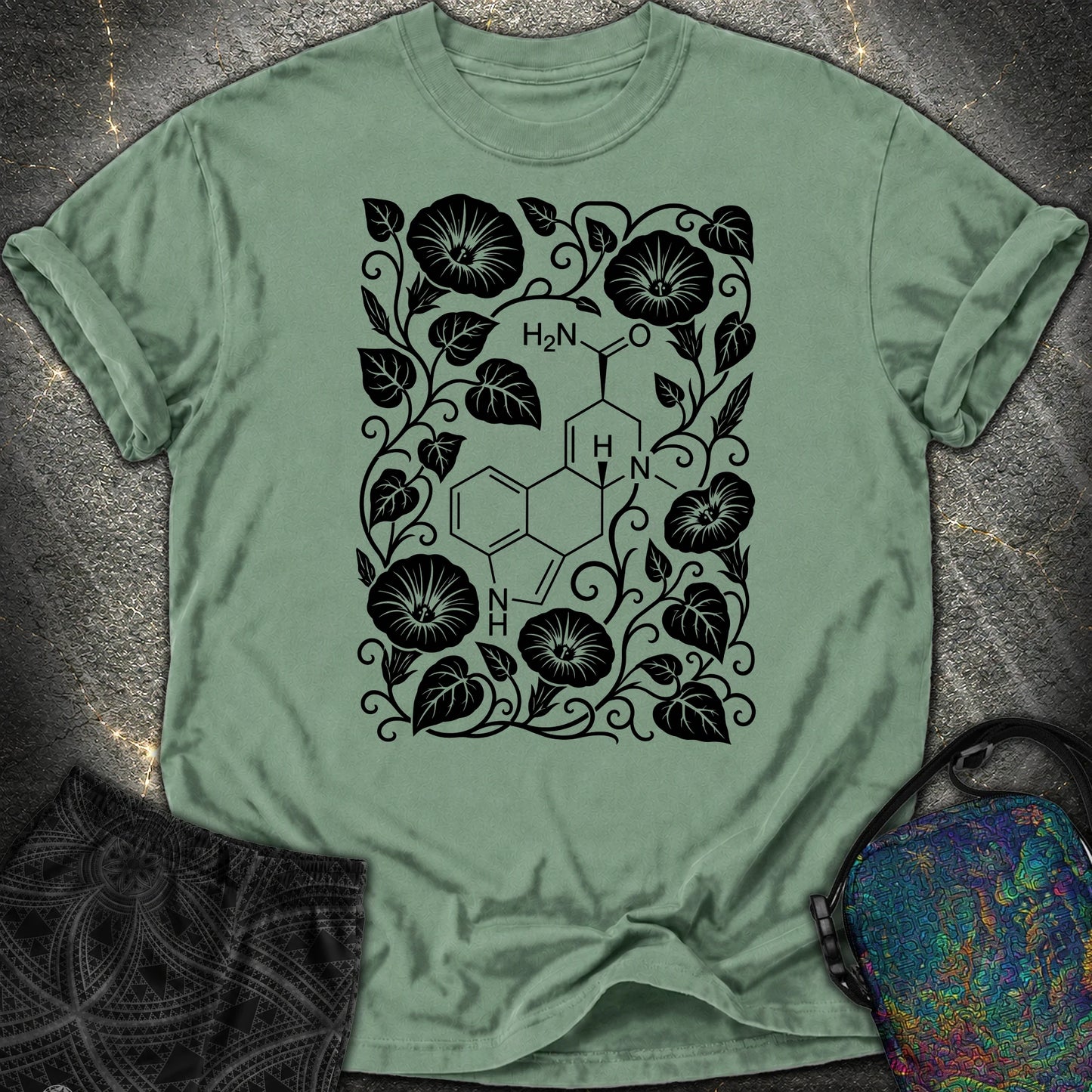 Morning Glory Molecule - Morning Glory Molecule Comfort T-Shirt - Light Green