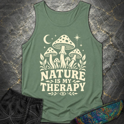 Nature Is My Therapy Mushroom Comfort Tank - Nature Is My Therapy Mushroom Comfort Tank - Light Green