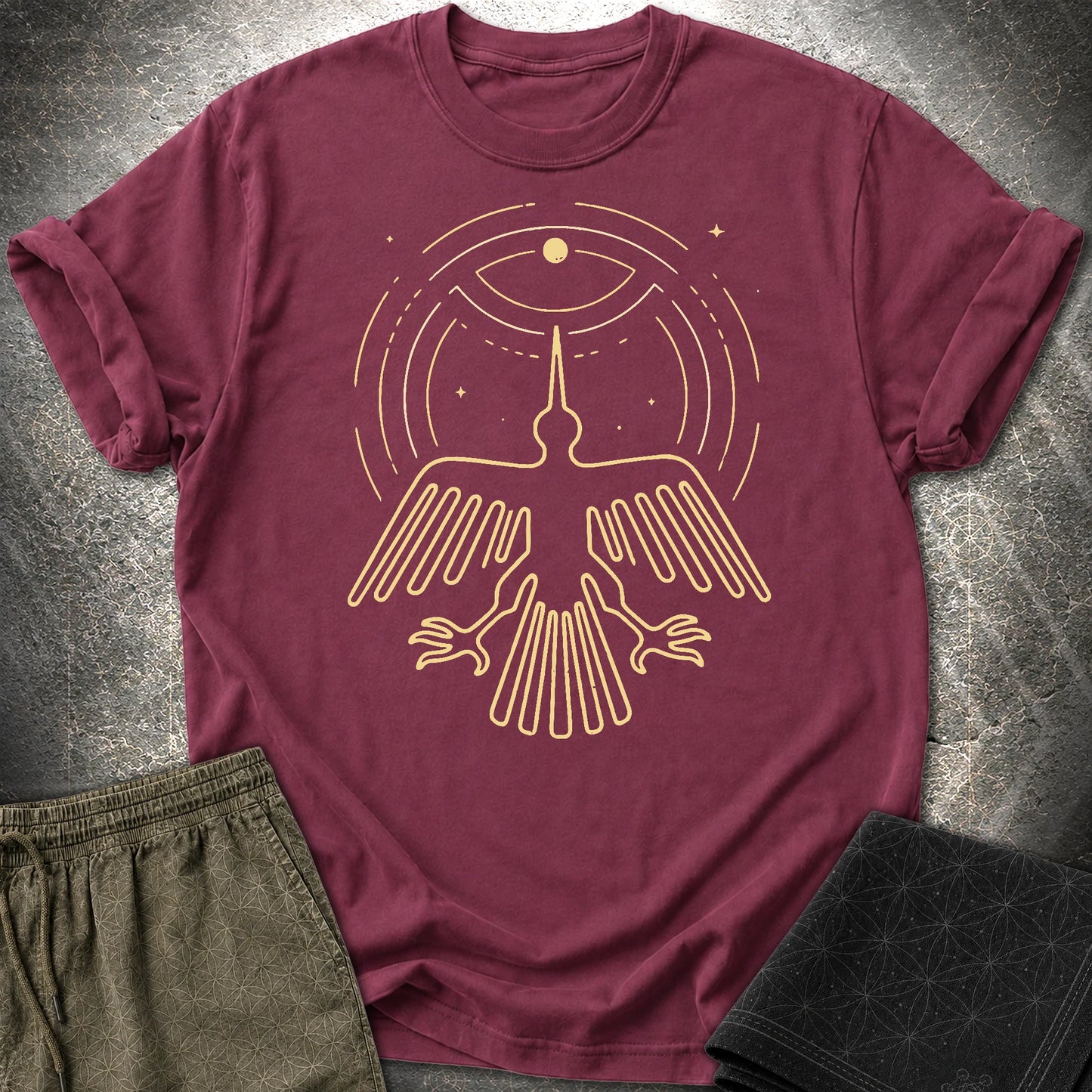 Geoglif Ptaka - Geoglif Ptaka T-Shirt - Maroon