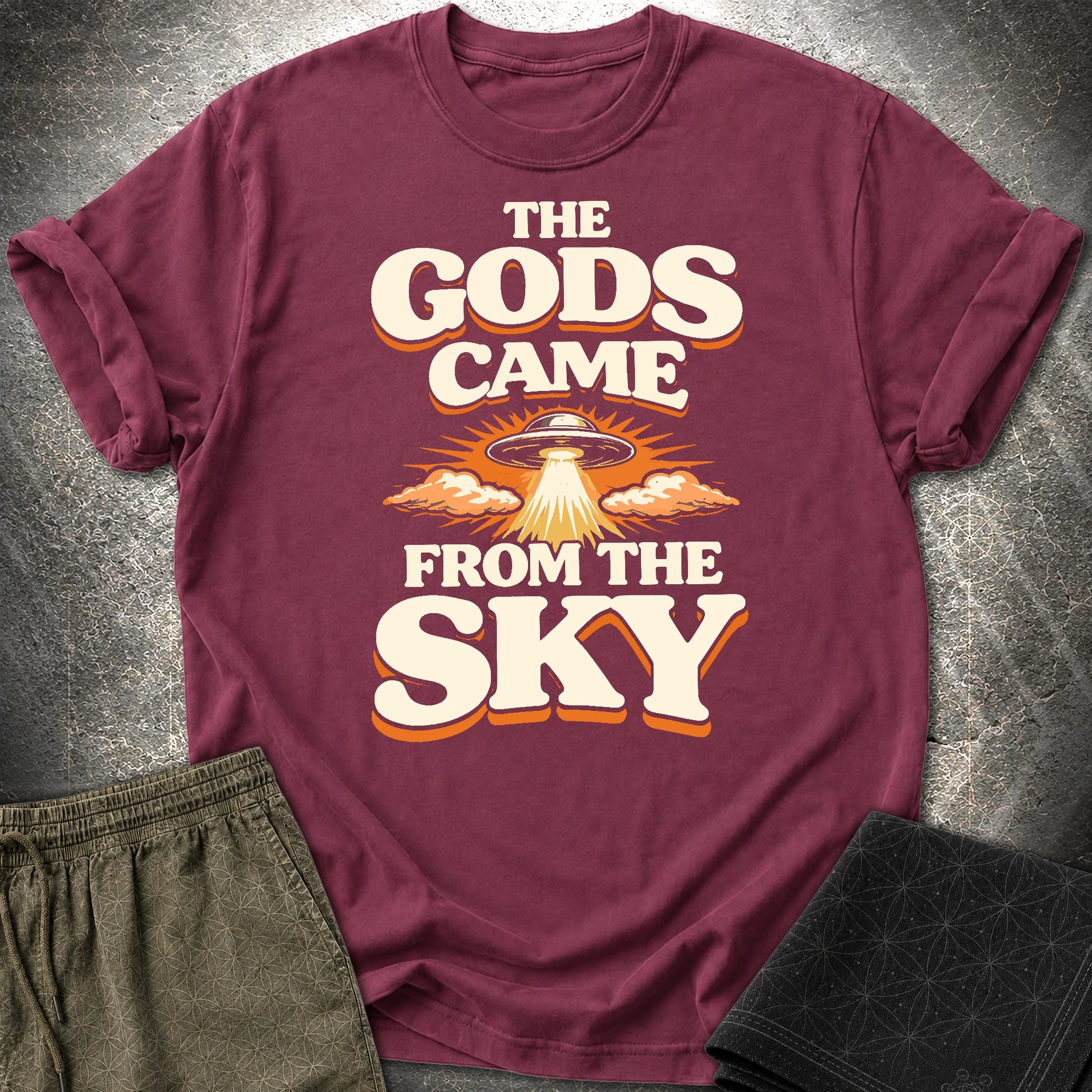 The Gods Came From Sky - The Gods Came From Sky T-Shirt - Maroon