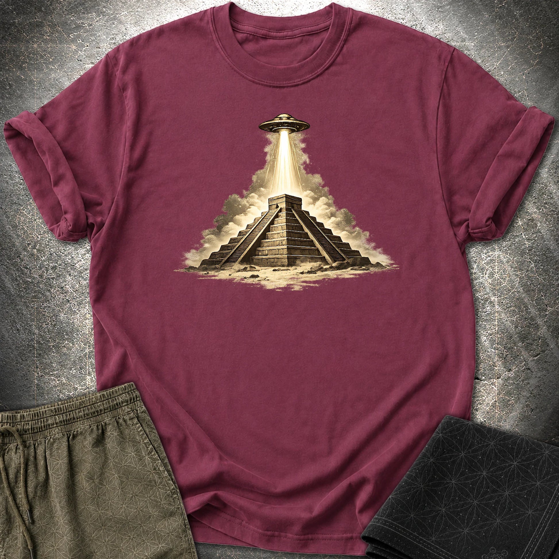 Piramida Majów - Piramida Majów T-Shirt - Maroon