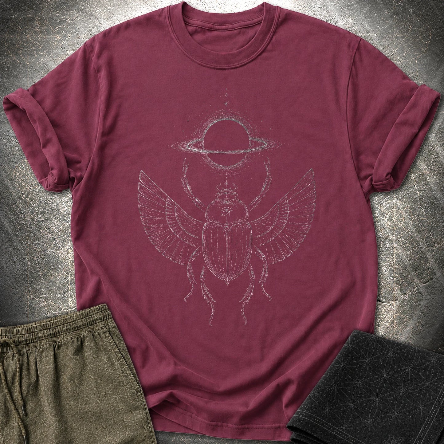 Void Scarab T-Shirt - Void Scarab T-Shirt - Maroon