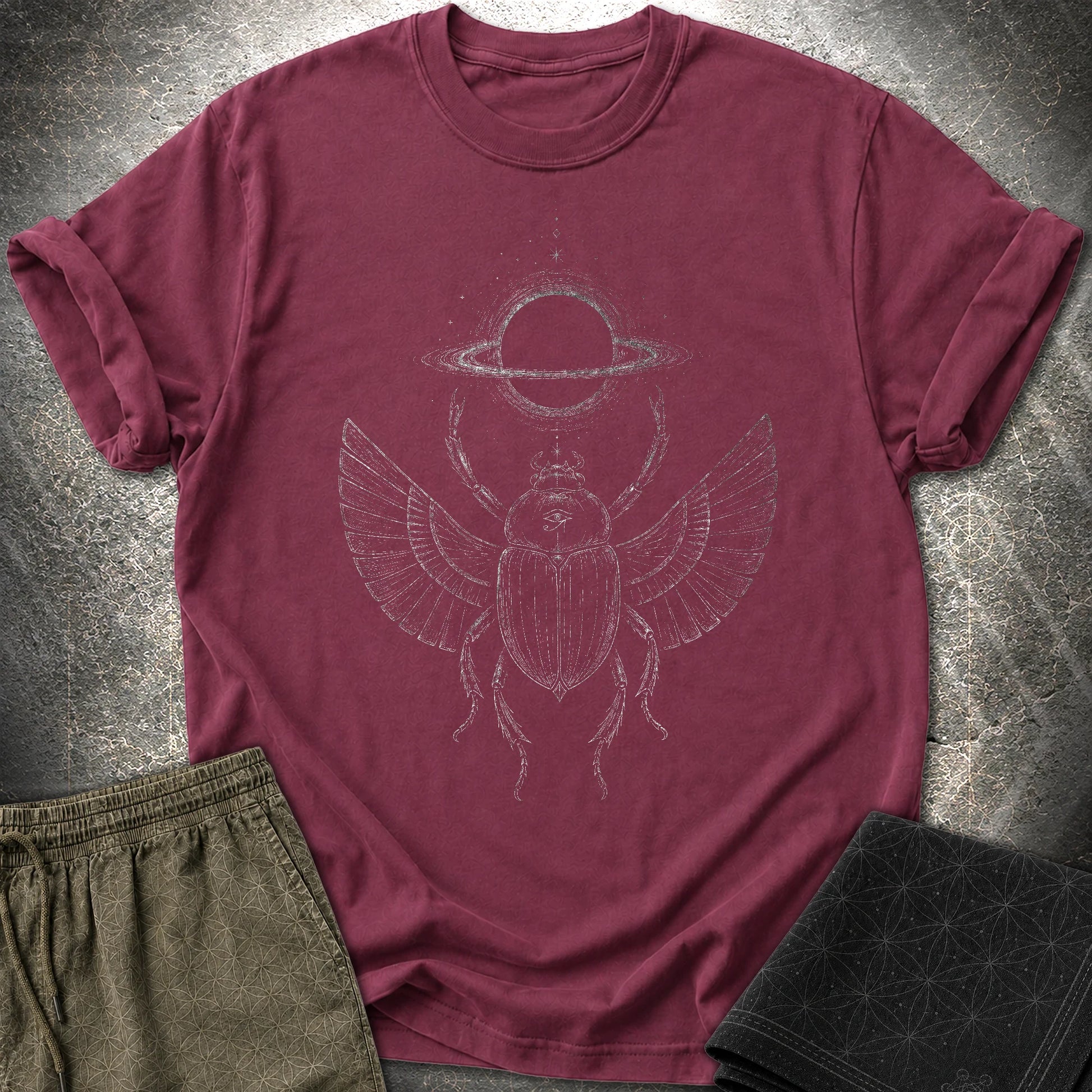 Void Scarab T-Shirt - Void Scarab T-Shirt - Maroon