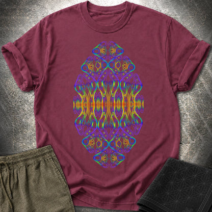Psychedelic Rainbow Trippy Kaleidoscope Rave T-Shirt - Psychedelic Rainbow Trippy Kaleidoscope Rave T-Shirt - Maroon