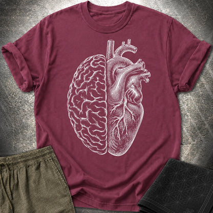 Heart Brain - Heart Brain T-Shirt - Maroon
