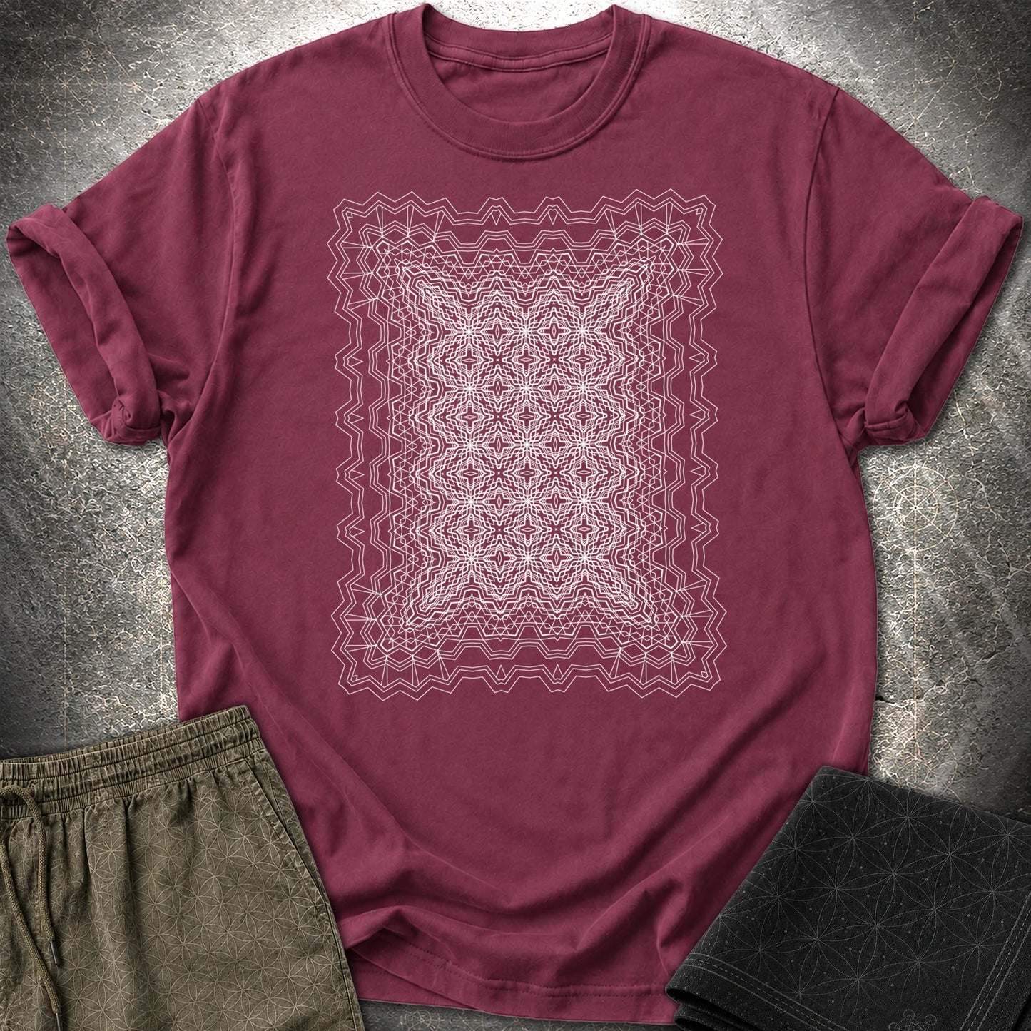 Infinite Geometric Lattice - Infinite Geometric Lattice T-Shirt - Maroon