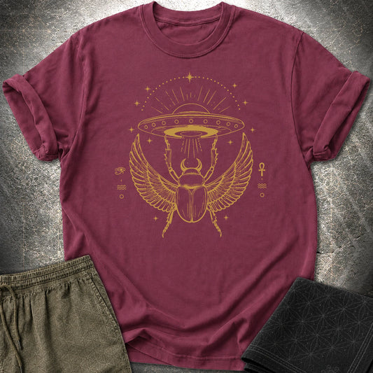 Celestial Scarab Beneath the Starship - Celestial Scarab Beneath the Starship T-Shirt - Maroon