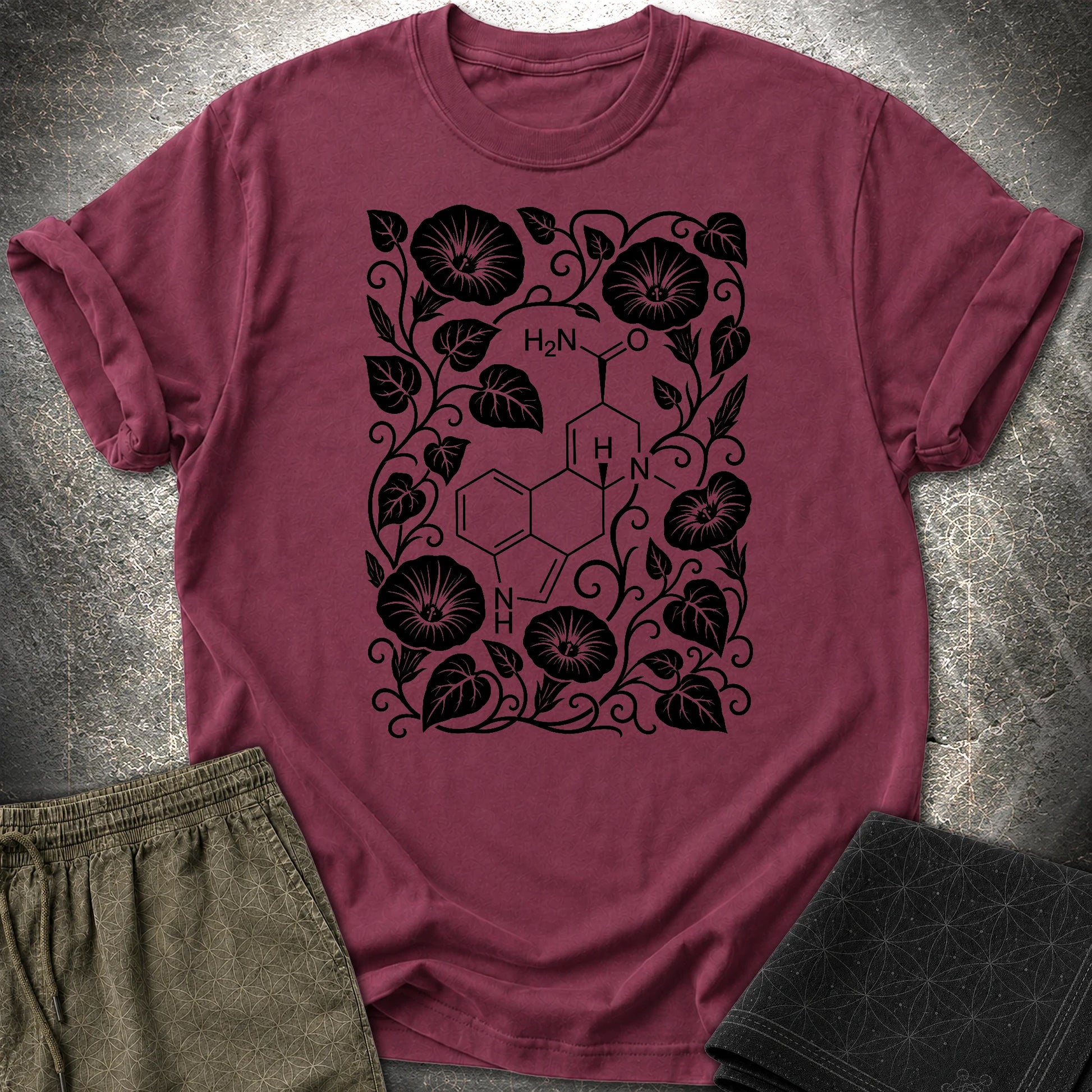 Morning Glory Molecule - Morning Glory Molecule T-Shirt - Maroon