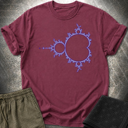 Mandelbrot Set Psychedelic Fractal Math Art T-Shirt - Mandelbrot Set Psychedelic Fractal Math Art T-Shirt - Maroon