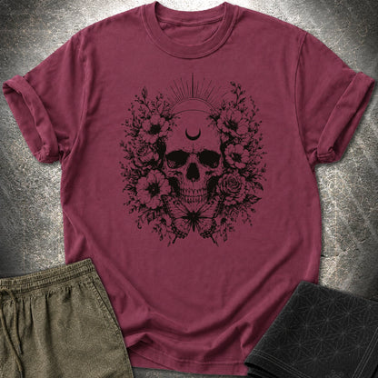Moon Phases Moth - Moon Phases Moth T-Shirt - Maroon