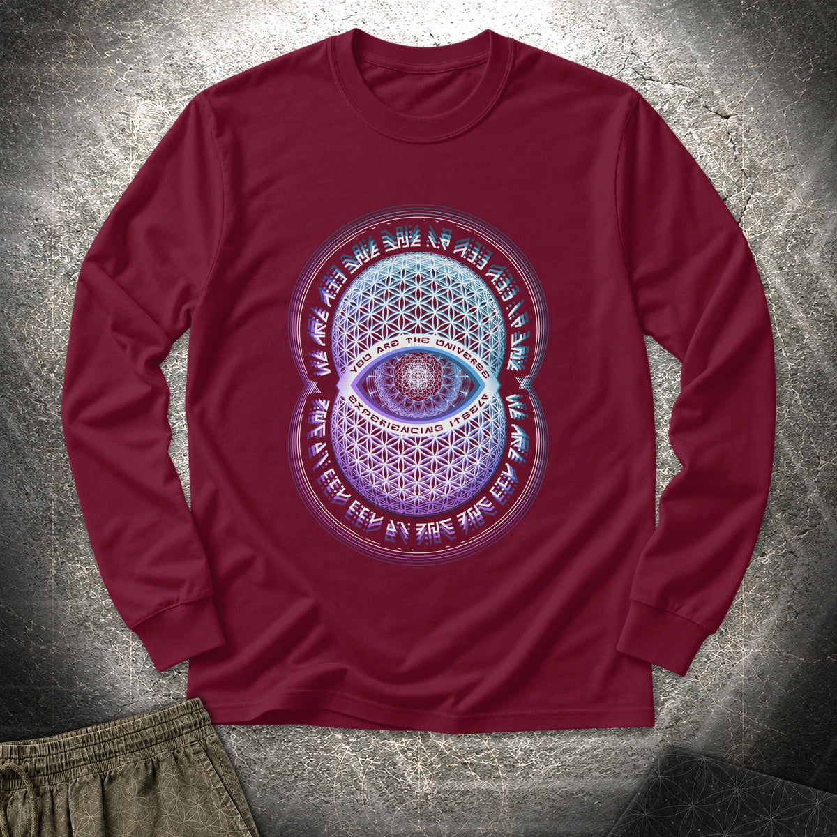 Alan Watts You Are The Universe - Alan Watts You Are The Universe Long Sleeve Shirt - Maroon