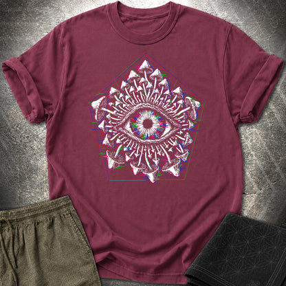 Third Eye Mushroom T-Shirt - Third Eye Mushroom T-Shirt - Maroon