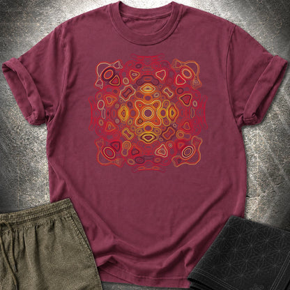 Psychedelic Mandala Trippy Hippie Groovy Pattern T-Shirt - Psychedelic Mandala Trippy Hippie Groovy Pattern T-Shirt - Maroon