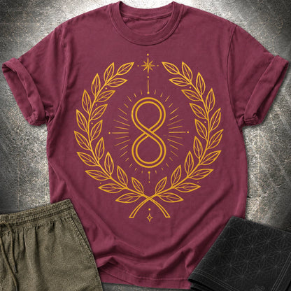 888 Infinity Wreath Unisex T-Shirt - 888 Infinity Wreath Unisex T-Shirt - Maroon