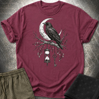 Crow Hourglass Key - Crow Hourglass Key T-Shirt - Maroon