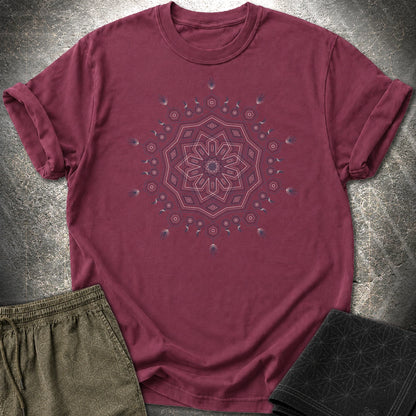 Sacred Geometry Mandala Boho Hippie Psychedelic Unisex T-Shirt - Sacred Geometry Mandala Boho Hippie Psychedelic Unisex T-Shirt - Maroon