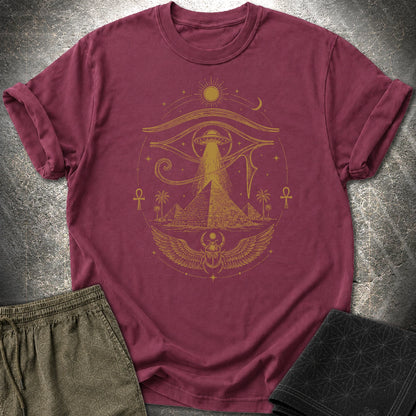 Ancient Eye Over the Pyramids - Ancient Eye Over the Pyramids T-Shirt - Maroon