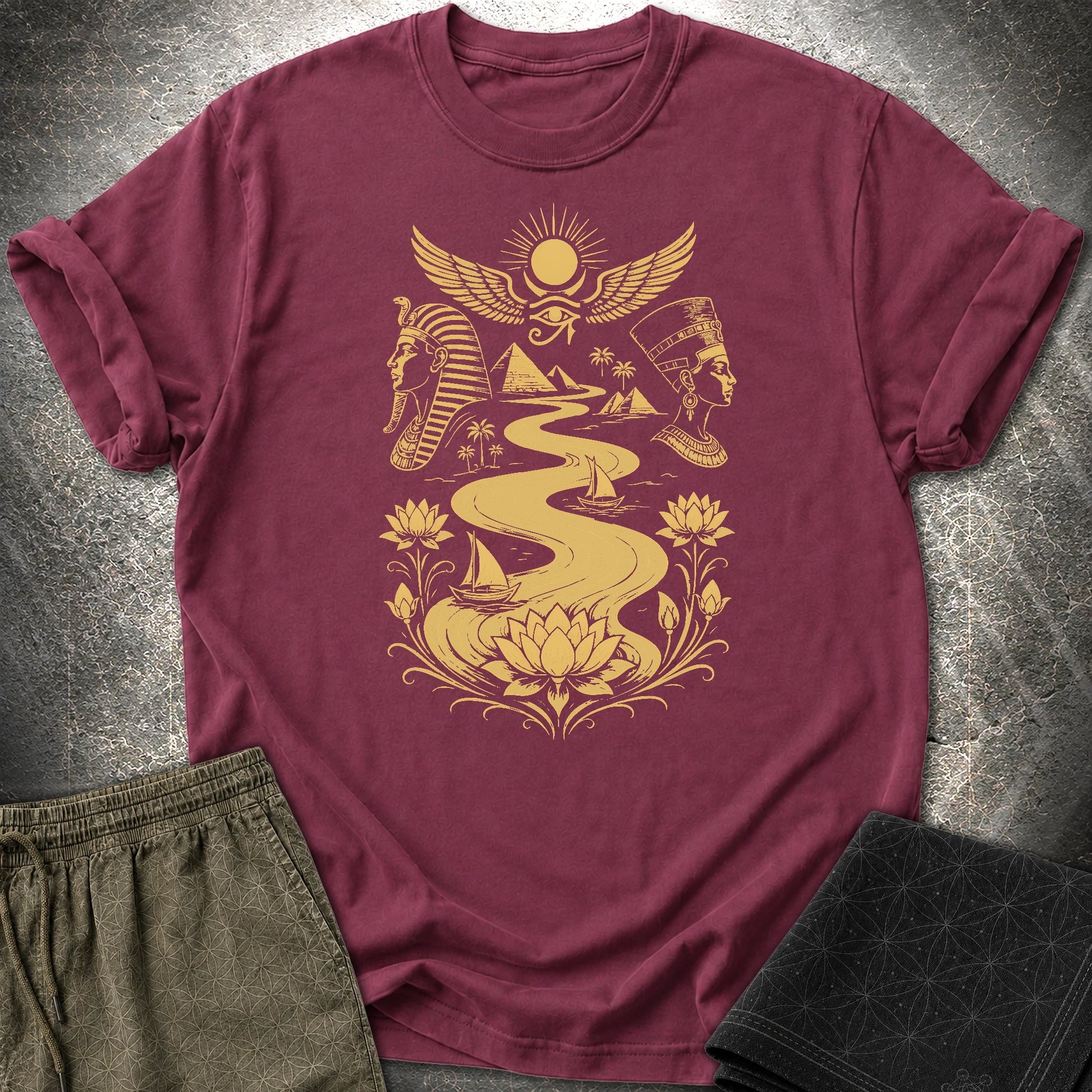 Golden Nile Between Two Crowns - Golden Nile Between Two Crowns T-Shirt - Maroon