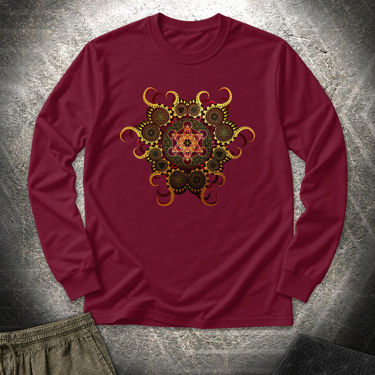 Organic Metatron - Organic Metatron Long Sleeve Shirt - Maroon