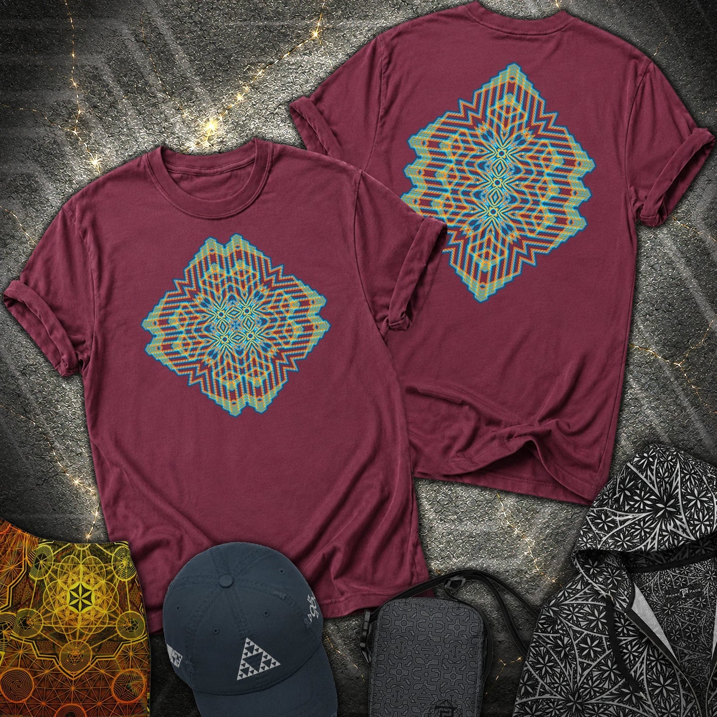 Triune Signal Temple 2 Sided T-Shirt - Triune Signal Temple 2 Sided T-Shirt - Maroon