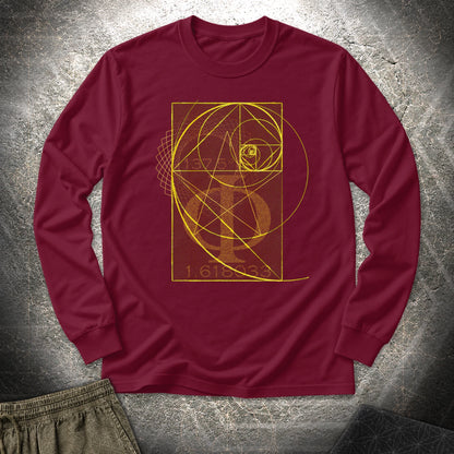 Golden Ratio Spirals - Golden Ratio Spirals Long Sleeve Shirt - Maroon